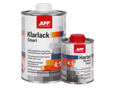 APP - Quick-drying two-component acrylic clearcoat + hardener Klarlack Smart 4:1+Harter