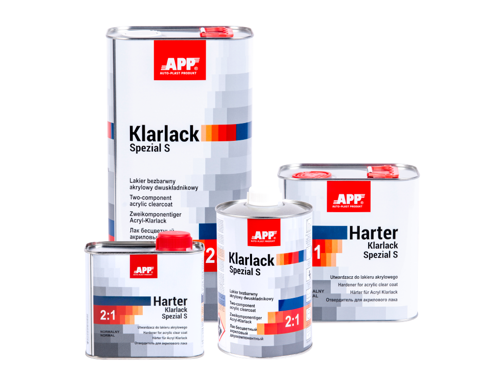 APP + Two-component acrylic clearcoat with a special effect + hardener Klarlack Spezial S 2:1+Harter