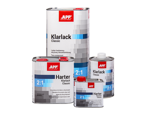 APP - Two-component acrylic clearcoat + hardener Klarlack Classic 2:1+Harter