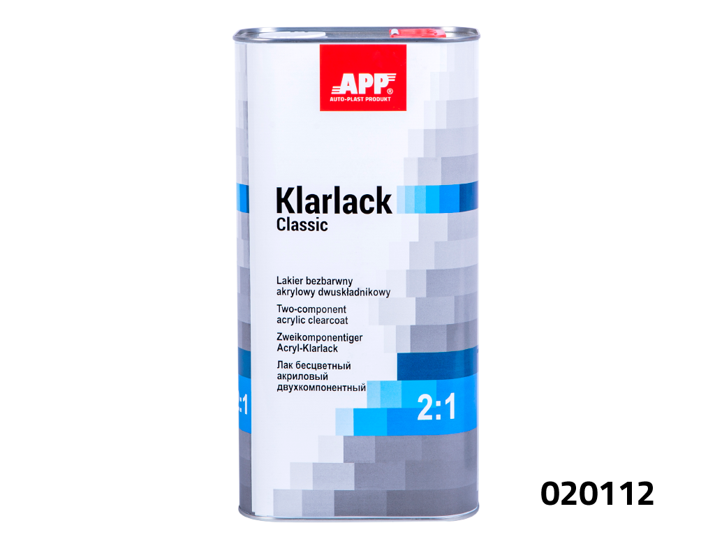 APP - Two-component acrylic clearcoat + hardener Klarlack Classic 2:1+Harter