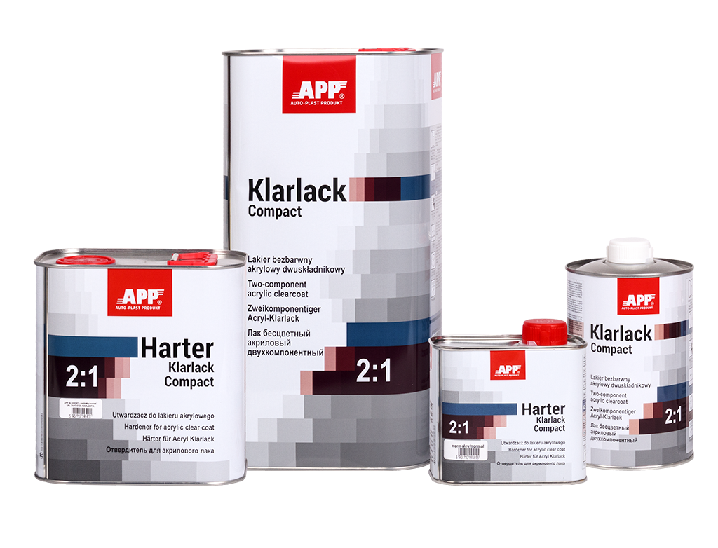 APP - Two-component acrylic clearcoat + hardener Klarlack Compact 2:1+Harter