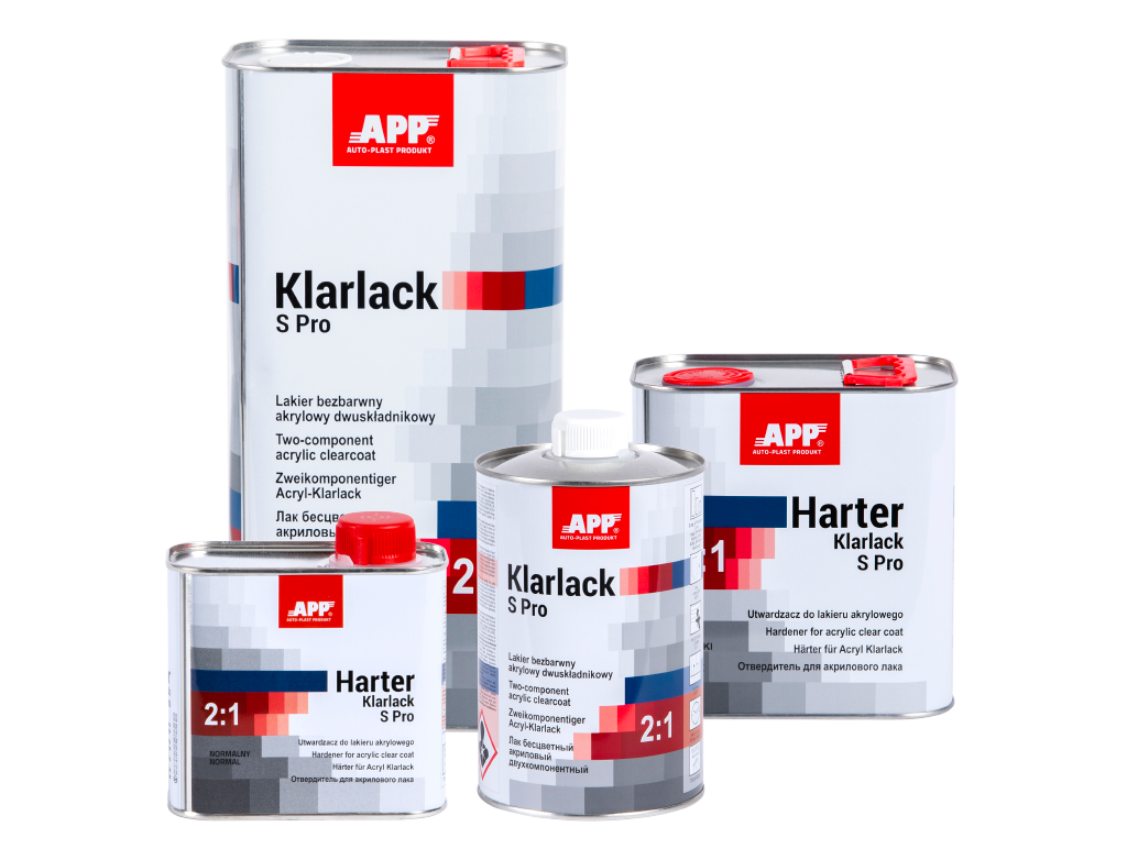 APP - Two-component acrylic clearcoat + hardener Klarlack S Pro 2:1+Harter