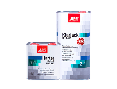 APP - Two-component acrylic clearcoat + hardener Klarlack UHS 410 New Formula 2:1+Harter