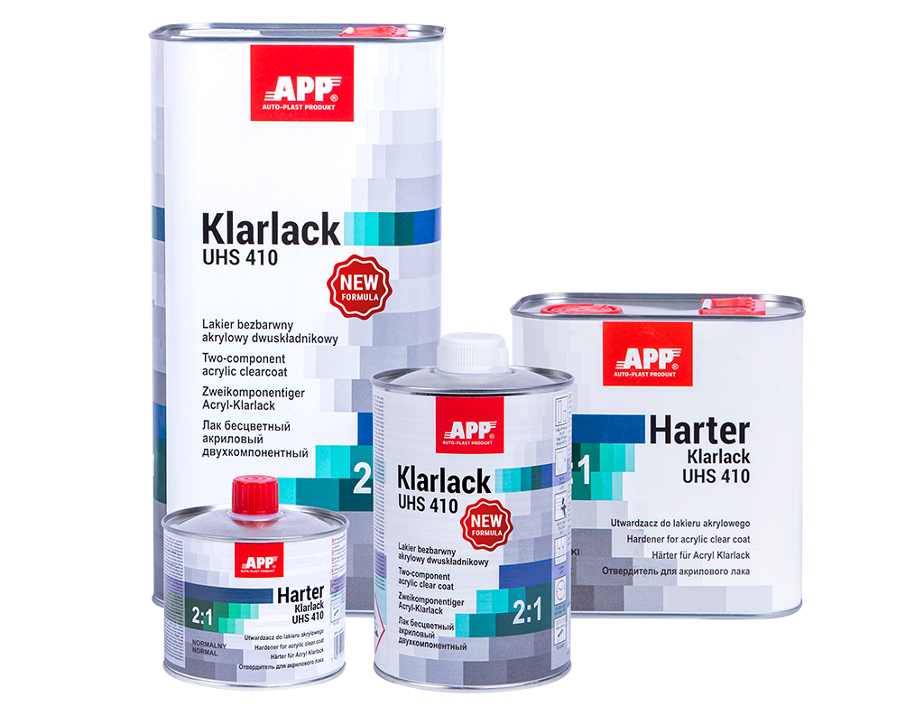 APP - Two-component acrylic clearcoat + hardener Klarlack UHS 410 New Formula 2:1+Harter