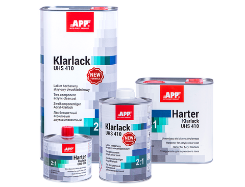 APP - Two-component acrylic clearcoat + hardener Klarlack UHS 410 New Formula 2:1+Harter