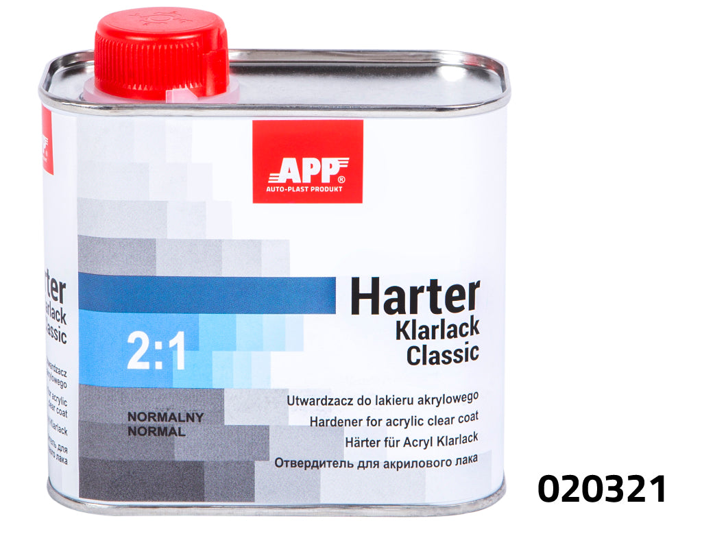 APP - Two-component acrylic clearcoat + hardener Klarlack Classic 2:1+Harter