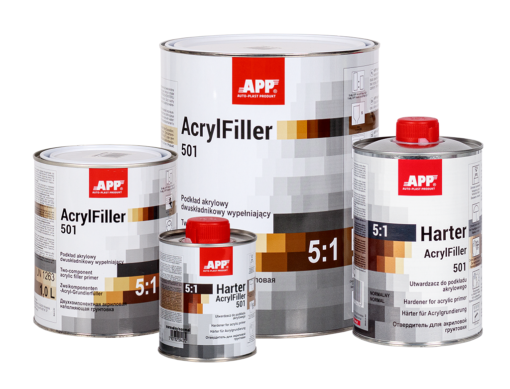 APP - Two-component acrylic primer filler HS + hardener AcrylFiller 501 5:1+Harter