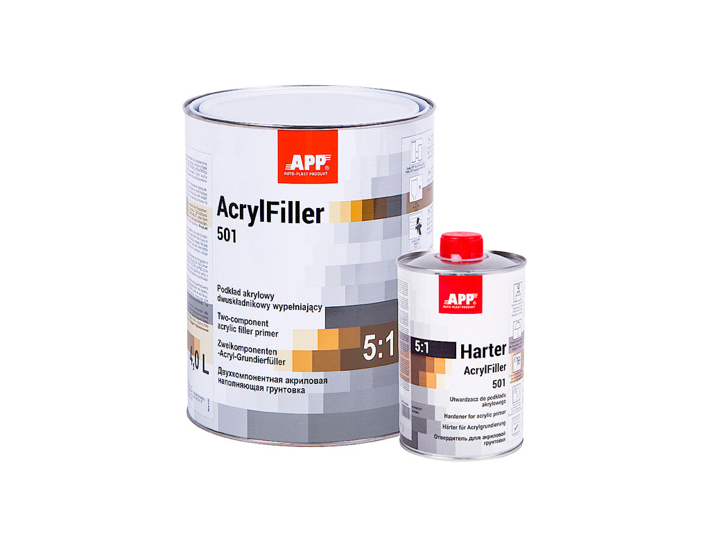 APP - Two-component acrylic primer filler HS + hardener AcrylFiller 501 5:1+Harter