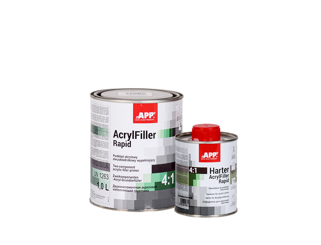 APP - Two-component acrylic primer filler HS + hardener AcrylFiller Rapid 4:1+Harter