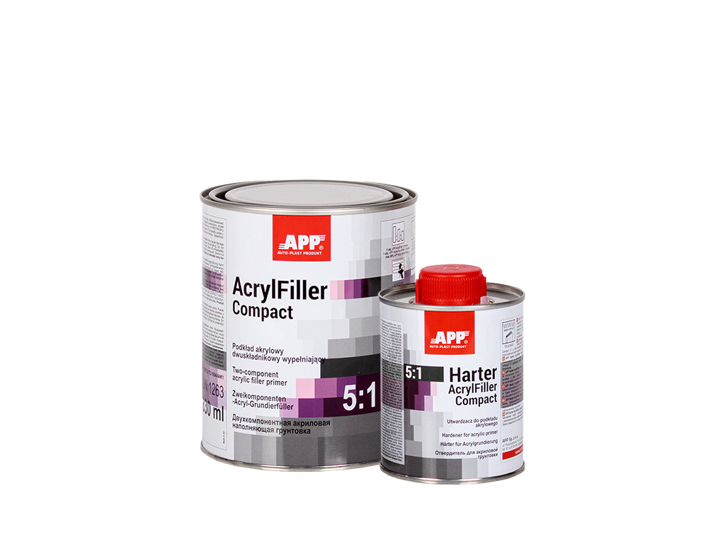 APP - Two-component acrylic primer filler HS + hardener AcrylFiller Compact 5:1+Harter