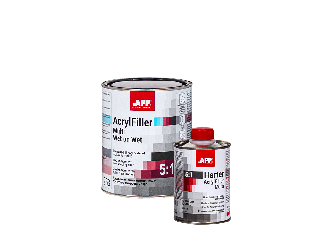 APP + Two-component non sanding filler wet on wet + Hardener AcrylFiller Multi Wet on Wet 5:1 + Harter