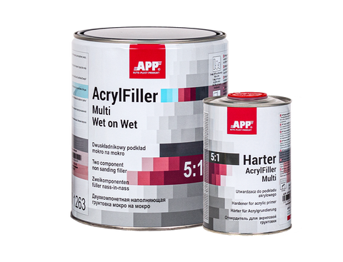 APP + Two-component non sanding filler wet on wet + Hardener AcrylFiller Multi Wet on Wet 5:1 + Harter