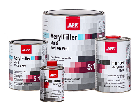 APP + Two-component non sanding filler wet on wet + Hardener AcrylFiller Multi Wet on Wet 5:1 + Harter