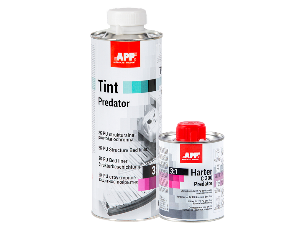 APP - 2K PU Structure Bed liner + hardener Tint Predator 3:1+Harter