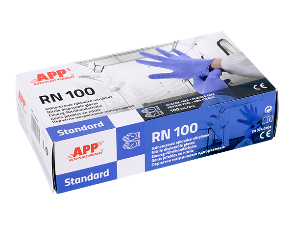 Nitrile disposable gloves CE APP RN 100 STANDARD