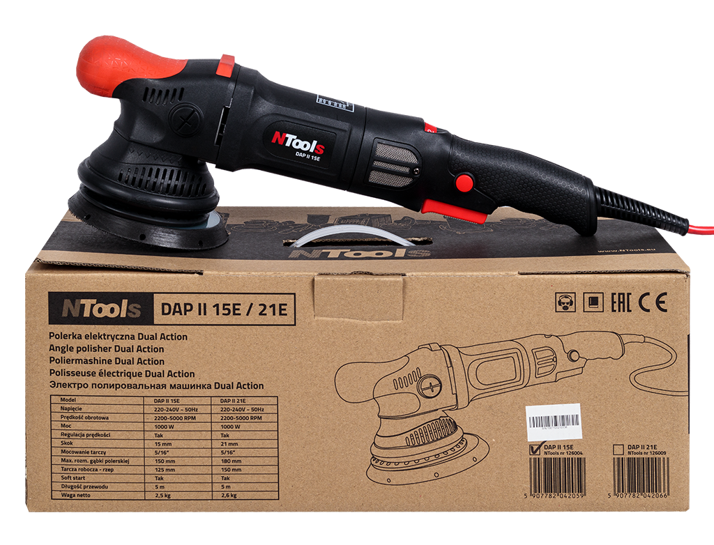 NTools - Dual action polisher with a stroke of 15mm DAP II 15E