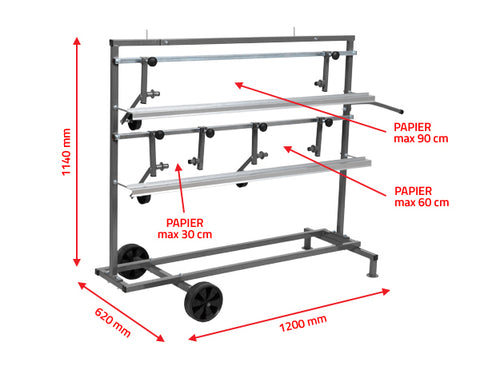 NTools - Stand for three rolls of masking paper 30 to 90cm SPM 3