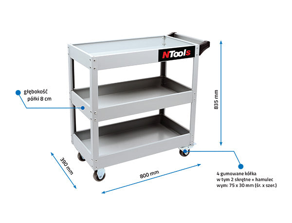 NTools - Trolley Three Shelf 3S