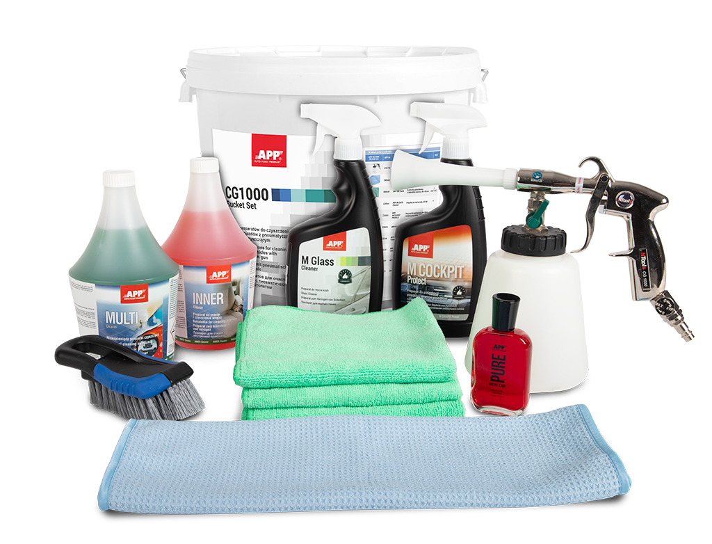 APP - Set of preparations for cleaning the interior of vehicles with a pneumatic cleaning gun APP CG1000 BUCKET SET