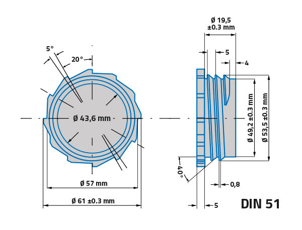 APP - Dosing stopper with a tap to the 5L and 10L APP Screw Cup DIN 51