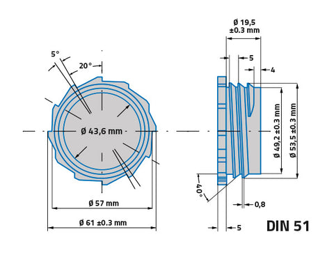 APP - Dosing stopper with a tap to the 5L and 10L APP Screw Cup DIN 51