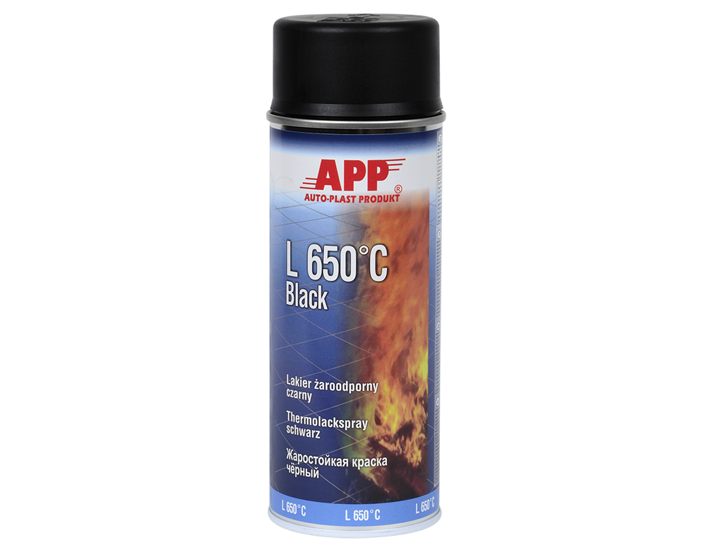 APP - Heat-resistant paint L 650°C Black Spray