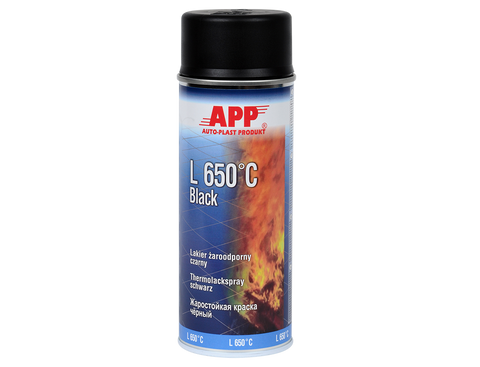 APP - Heat-resistant paint L 650°C Black Spray