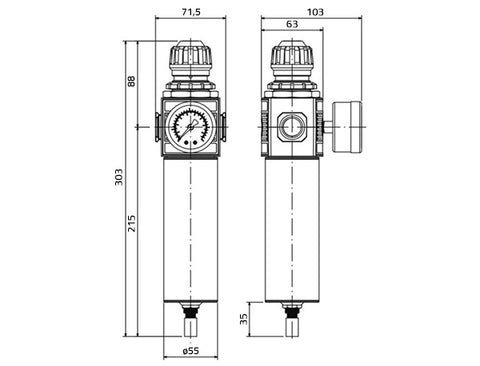 APP - Cabin air filter regulator and pressure gauge APP E34