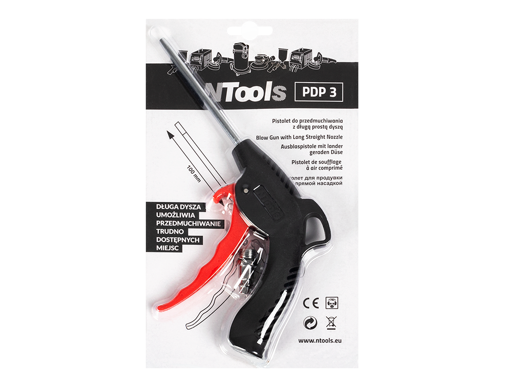 NTools - Blowing Gun with a long steel straight line nozzle (plastic) NTools PDP 3